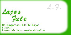 lajos fule business card